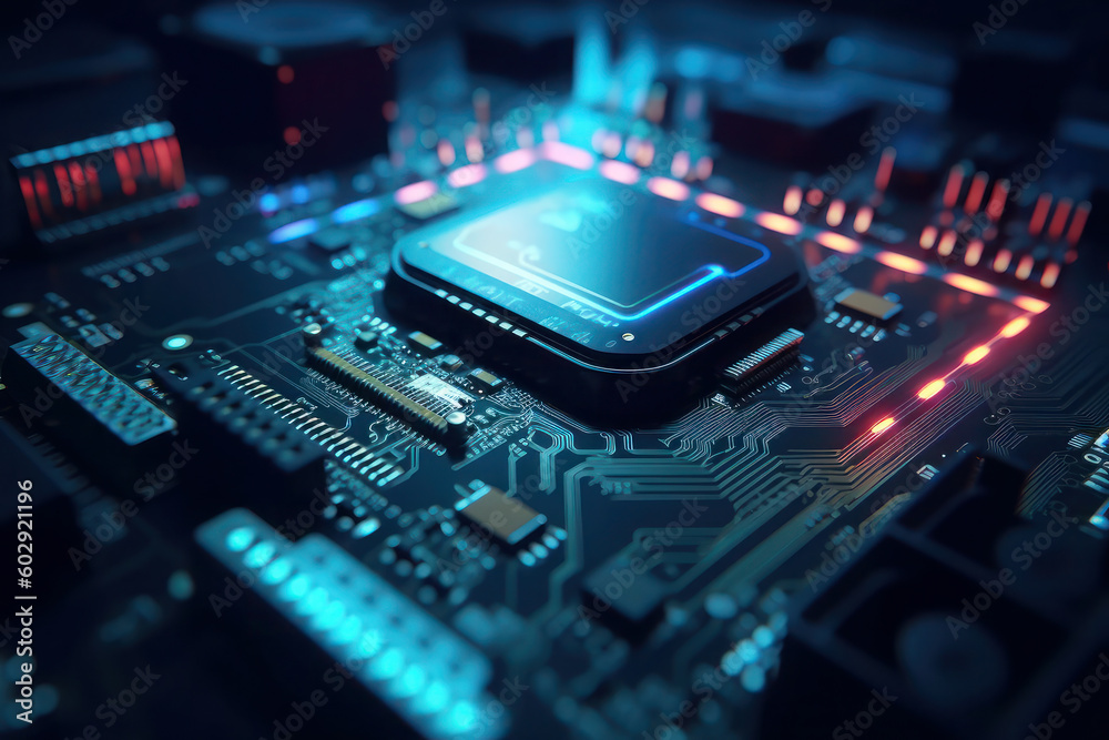 Central Computer Processors CPU concept. Motherboard digital chip. Integrated communication processor. AI generative Central Computer Processors CPU concept. Motherboard digital chip. Integrated communication processor. AI generative