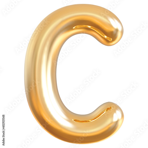 Alphabet Letter C Silver 3d font