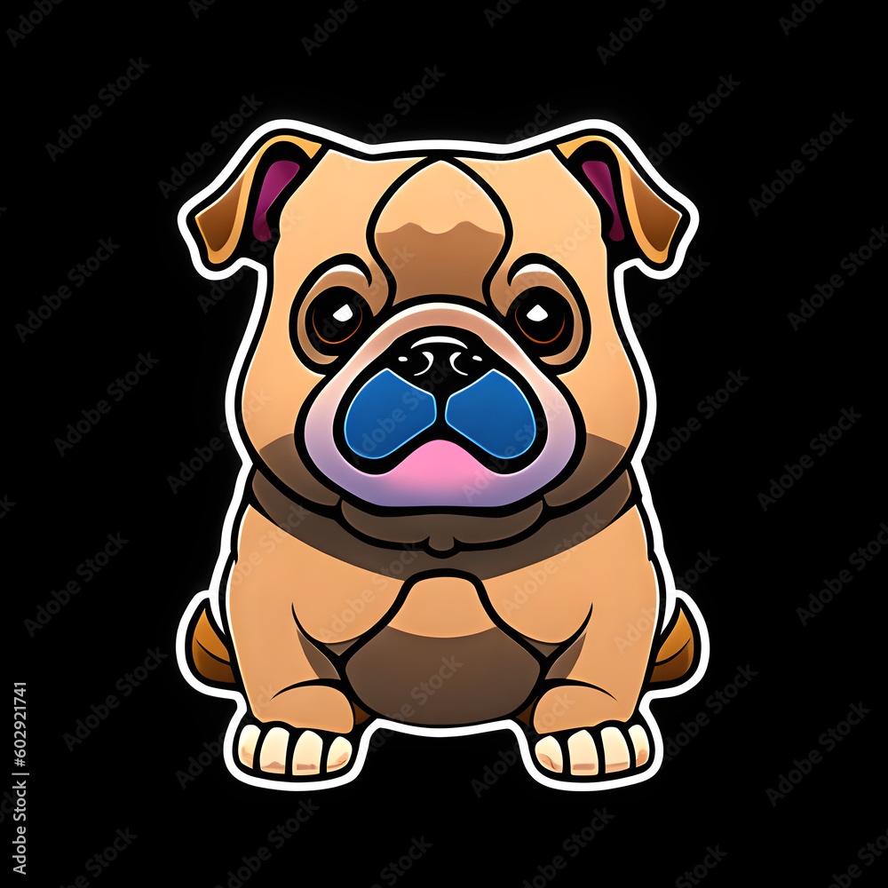 Cartoon illustration of a puppy. Generative AI