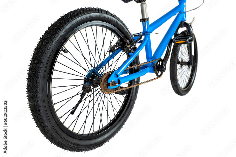 Blue BMX bike tire