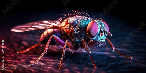 AI Generated. AI Generative. Creepy spooky insect fly photo realistic illustration. Graphic Art © AkimD