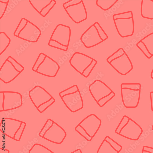 Pink seamless pattern with with outline water glass