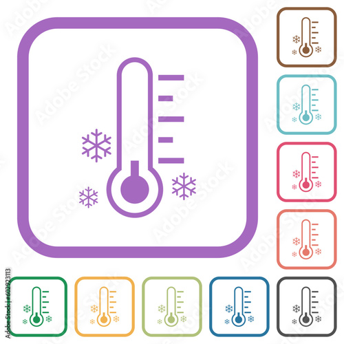 Thermometer frosty temperature simple icons