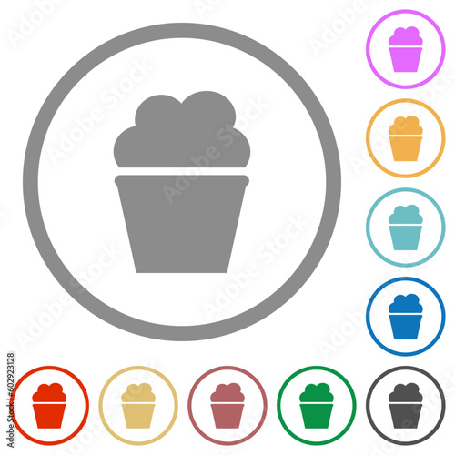 Shake with cream solid flat icons with outlines