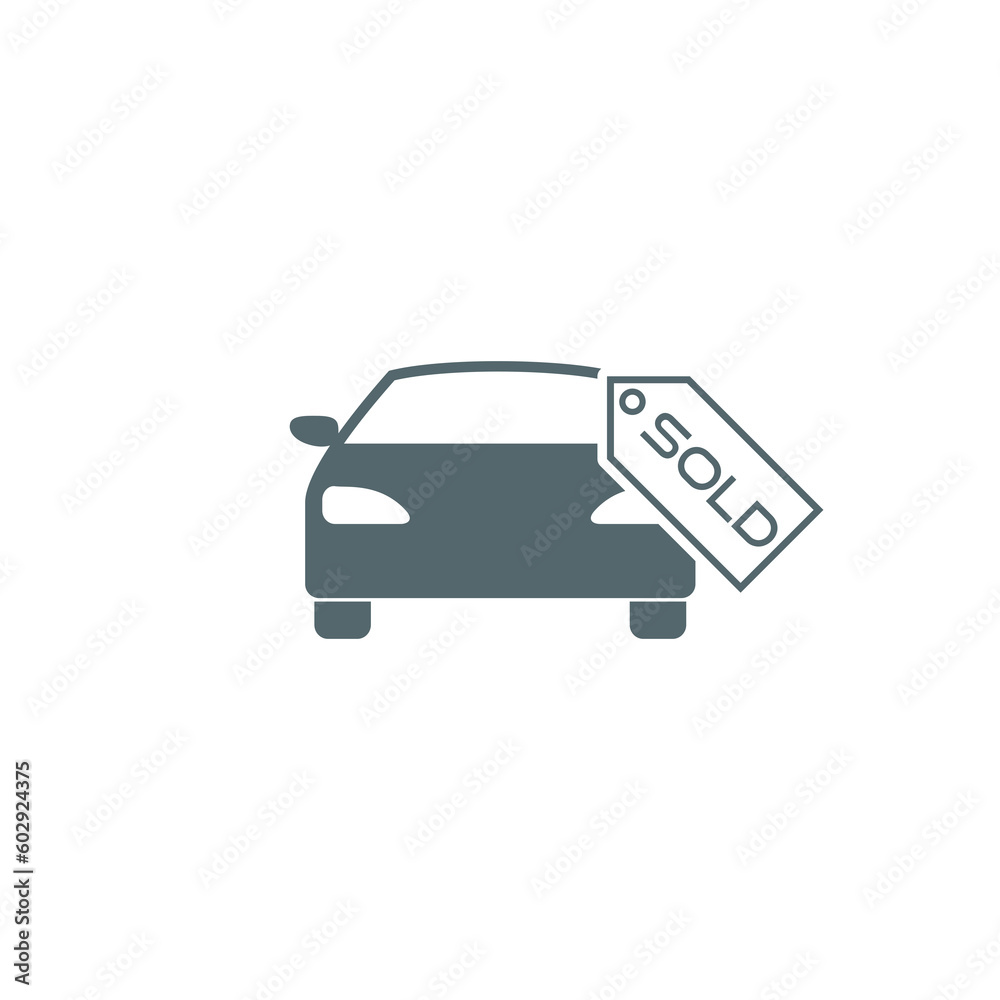  Sold car icon isolated on transparent background