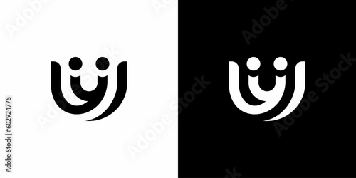smile and UY, YU initials logo design vector eps 10.