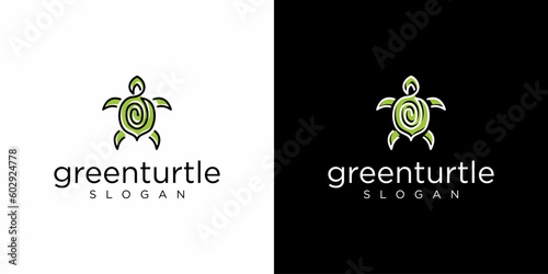 green turtle logo design. vector EPS 10.