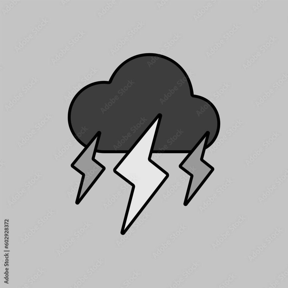 Storm cloud vector flat icon. Rainstorm symbol Storm cloud vector flat icon. Rainstorm symbol