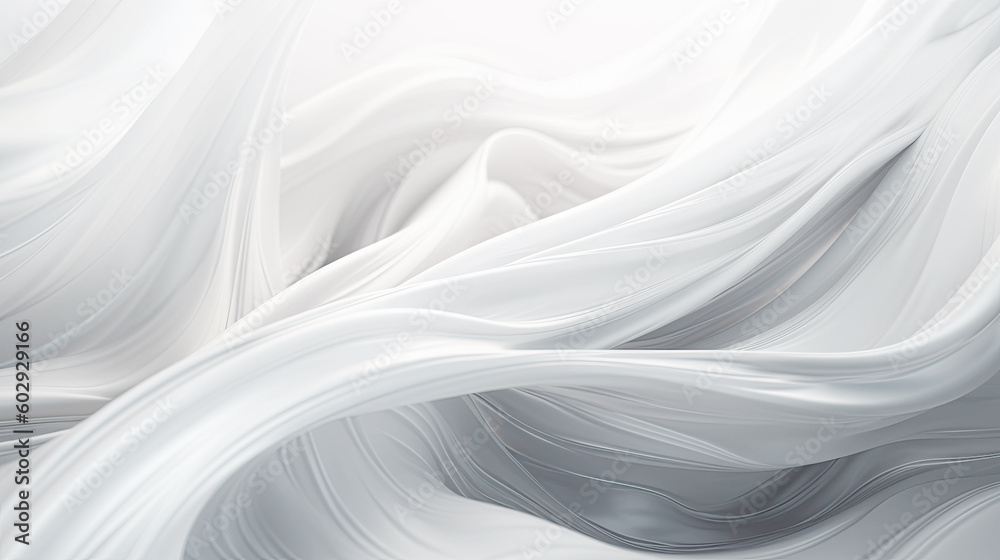 Obraz premium White Satin Fabric Waves Pattern Background Banner. AI Generated.