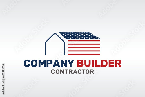 Iconic House American Logo Design for Real Estate