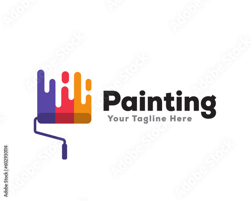simple coloring paint icon symbol logo design template illustration inspiration