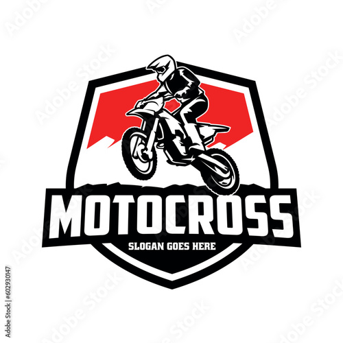motocross logo with a rider on a motorbike