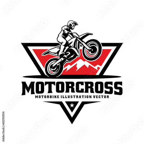 motocross logo with a rider on a motorbike