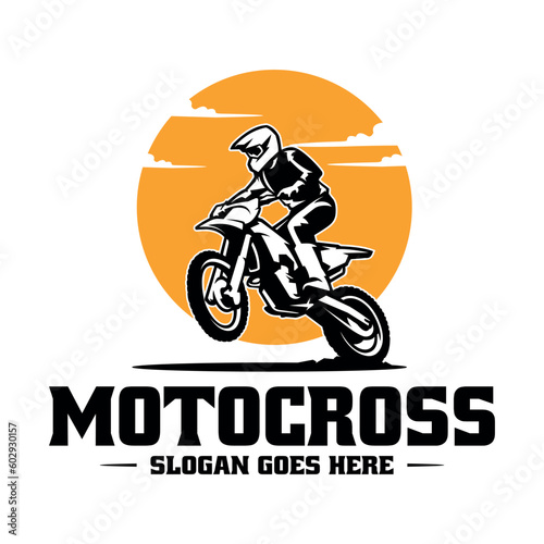 motocross logo with a rider on a motorbike