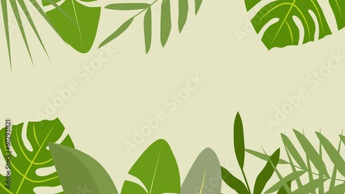 beautiful tropic animation with leaves