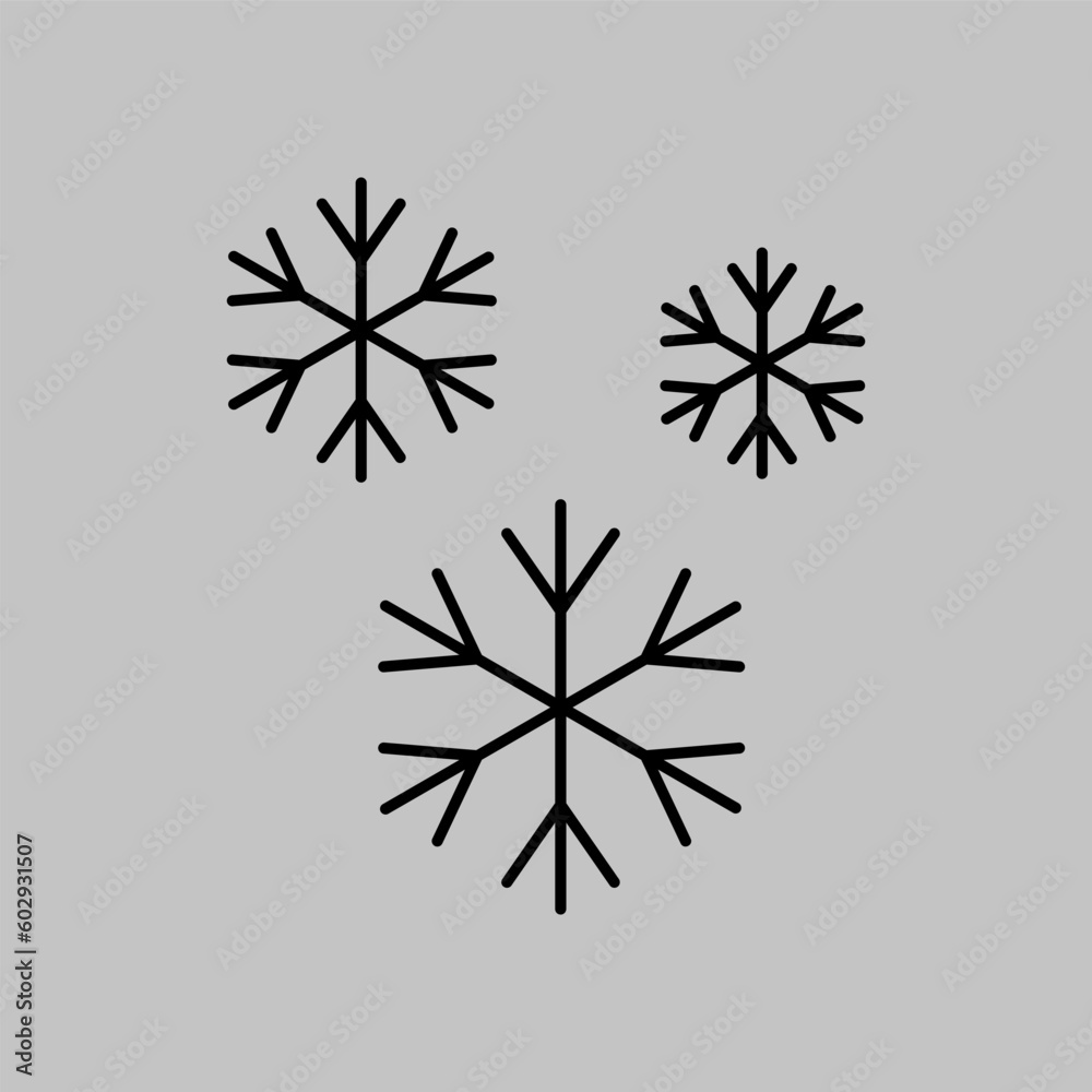 Snowflakes vector isolated flat icon. Weather sign