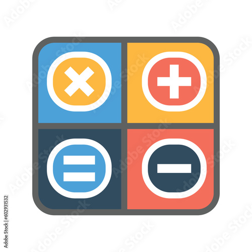 calculator ,icon, color, vector, illustration, design, template, flat, style