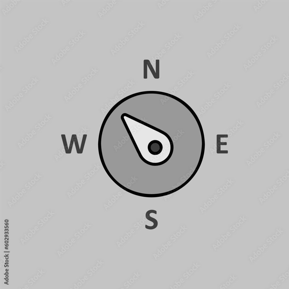 Compass wind rose vector icon. Direction northwest Compass wind rose vector icon. Direction northwest