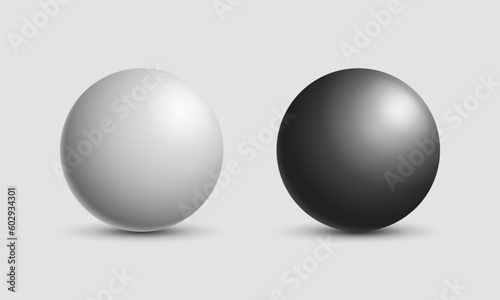 Gray and black ball. Sphere on a light background. Vector for your graphic design.
