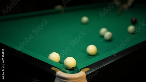 Wallpaper Mural Hit the ball in the hole. Sport game. Sucess concept. Business strategy. Billiards is an intellectual game for fans of always winning. The balls are rolled into the pocket. Torontodigital.ca