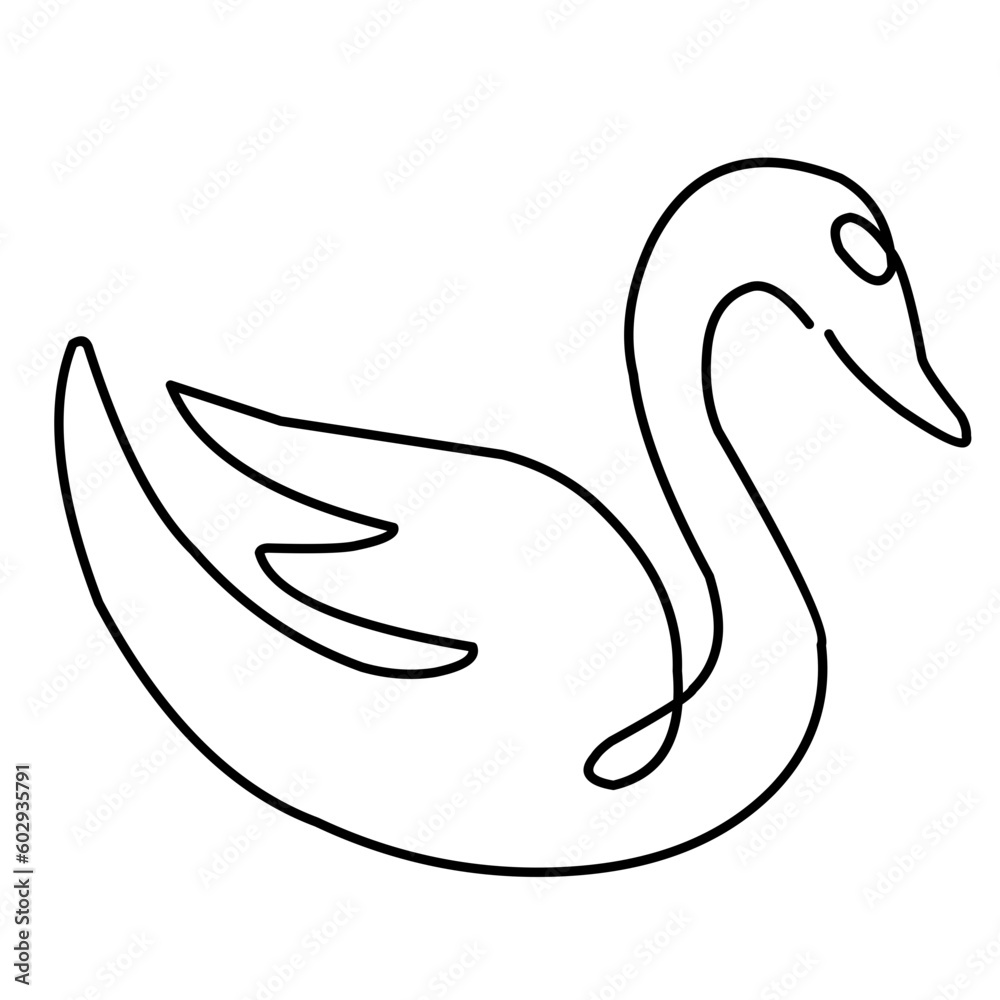 Fototapeta premium Swan Continuous Line Drawing 