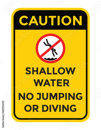 no jumping or diving into the water icon, vector illustration 