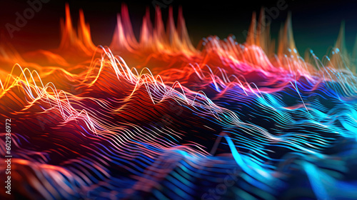 Colorful sound waves. Gener...