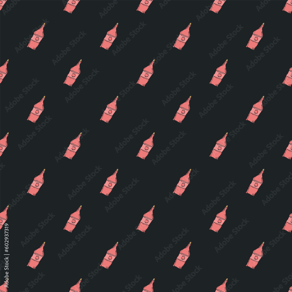 Seamless wine pattern. vector doodle illustration with wine. wine background