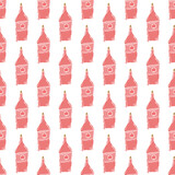 Seamless wine pattern. vector doodle illustration with wine. wine background