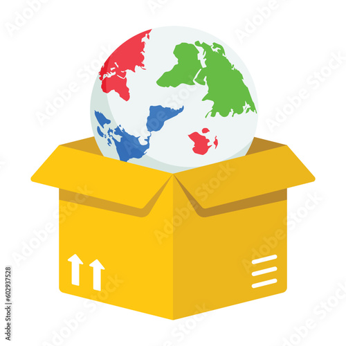 Global logistics  vector Flat Icon Design illustration. Shopping and E commerce Symbol on White background EPS 10 File