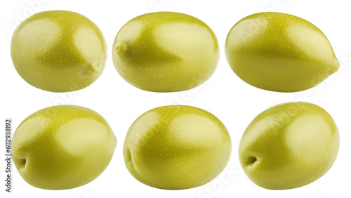 Olive isolated on white background, full depth of field
