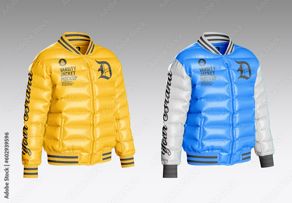 Men's Bomber Jacket Padded Mockup Stock Template | Adobe Stock