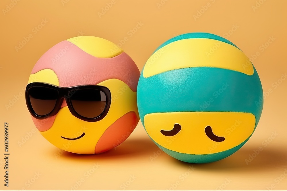 Volleyball, cute ball, beach summer sport (Ai generated) Volleyball, cute ball, beach summer sport (Ai generated)