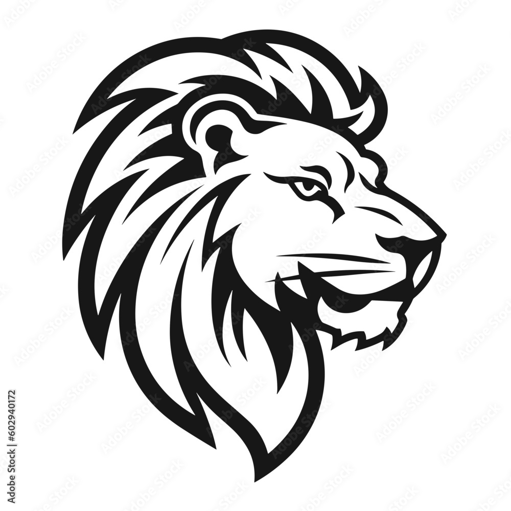 Minimalist Lion Head Logo