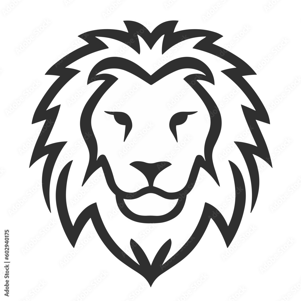 Minimalist Lion Face Logo Icon Minimalist Lion Face Logo Icon