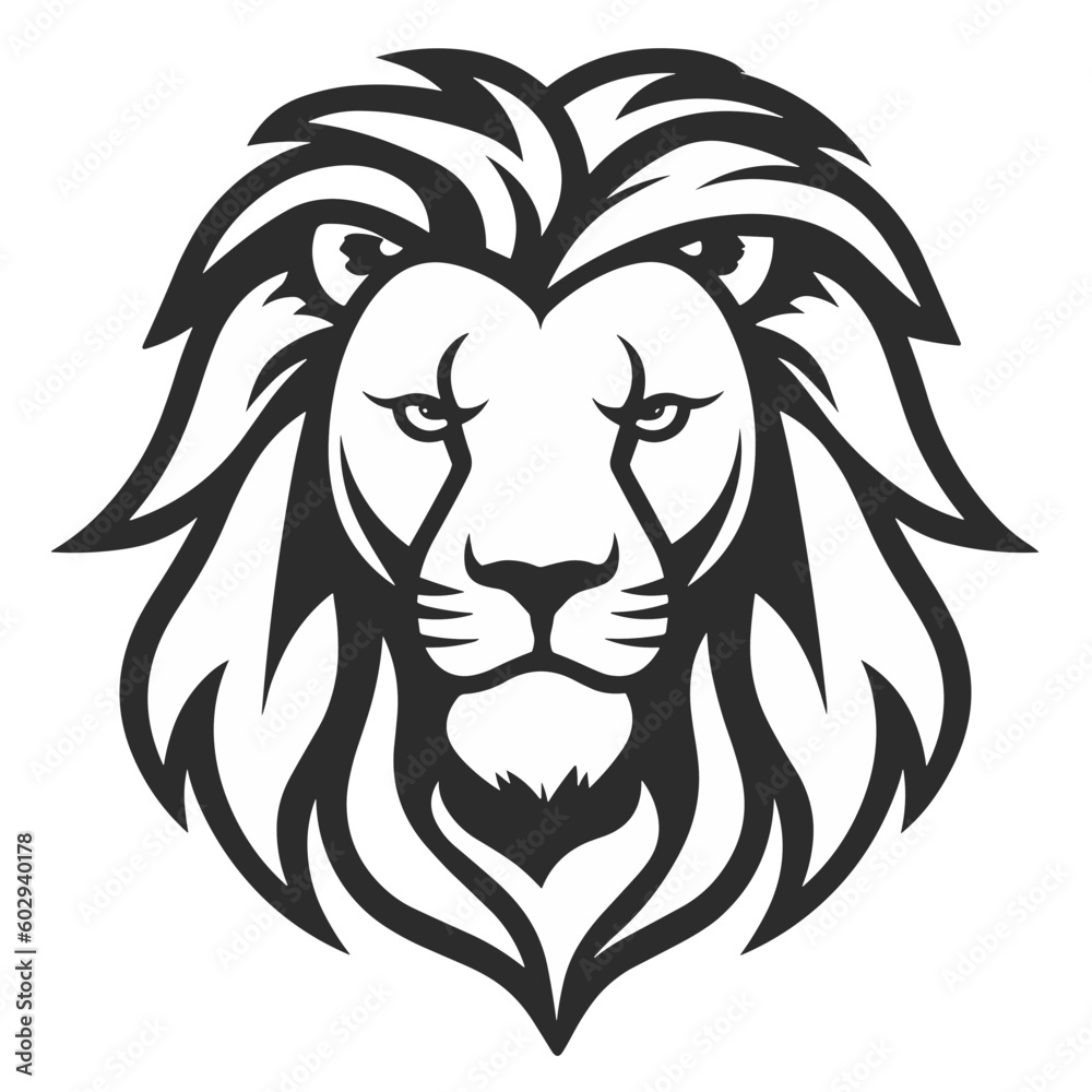 Minimalist Lion Head Black Logo Minimalist Lion Head Black Logo