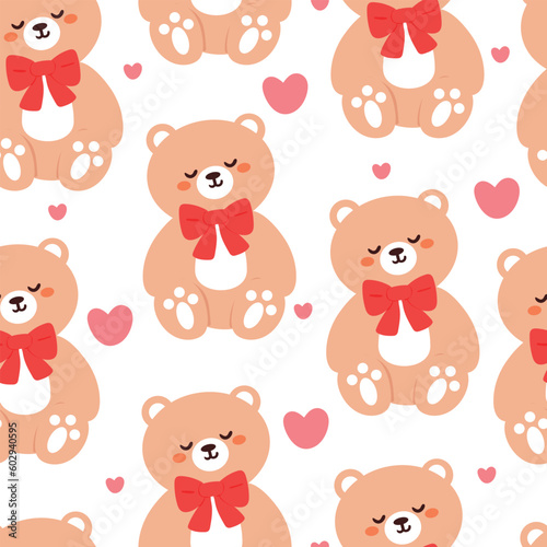 seamless pattern cartoon bears. cute animal wallpaper illustration for gift wrap paper