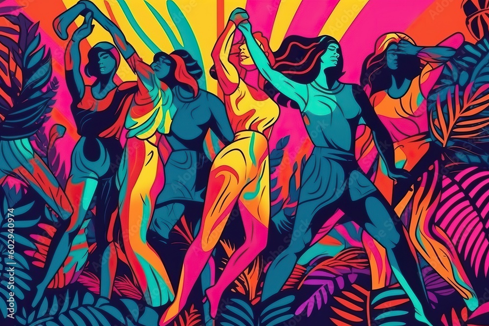 Dancing in pub, pop art collage style colorful (Ai generated) Dancing in pub, pop art collage style colorful (Ai generated)