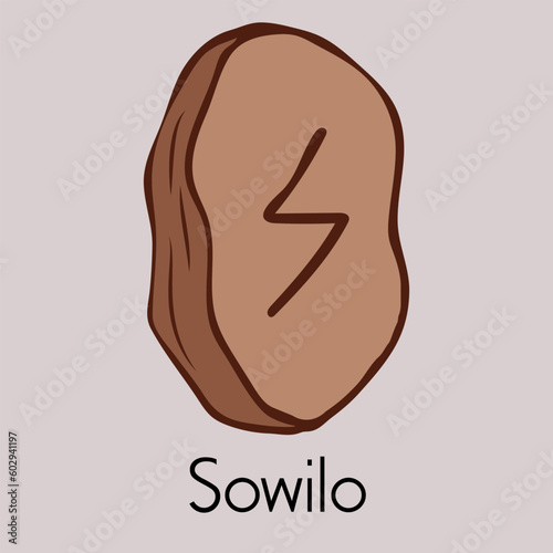 Rune Sowilo.Ancient Scandinavian runes.Runes senior futarka.Magic, ceremonies, symbols.Predictions and amulets