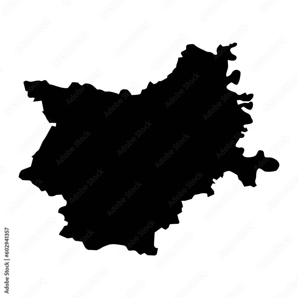 Osijek Baranja сounty map, subdivisions of Croatia. Vector illustration.