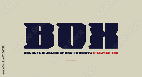 Decorative serif font in military style