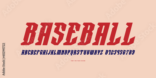 Decorative italic serif font in military style