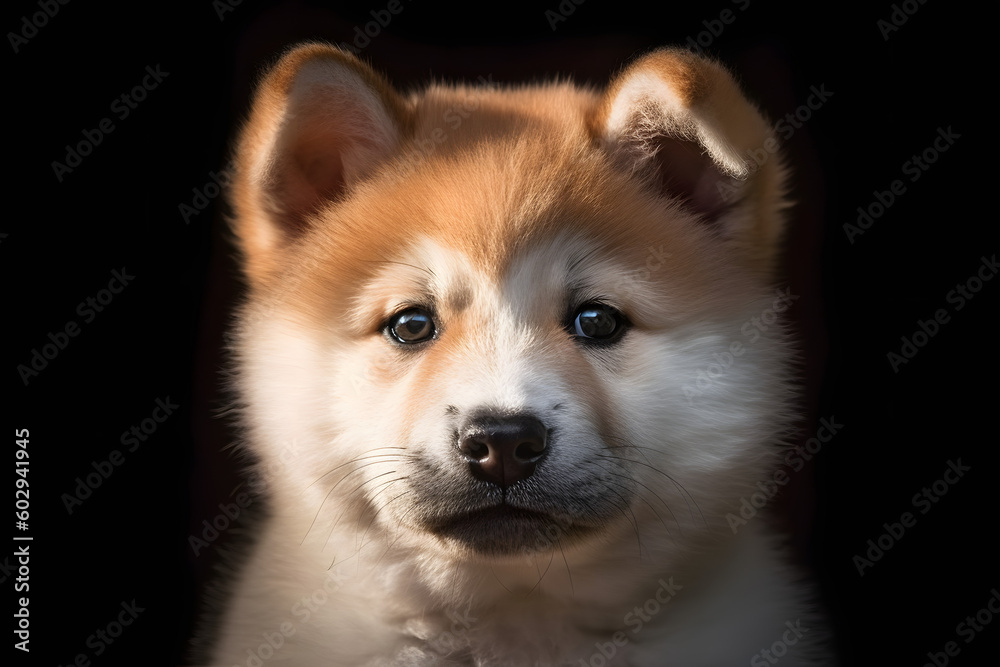 Captivating Close-Up of Japan Akita Inu Puppy