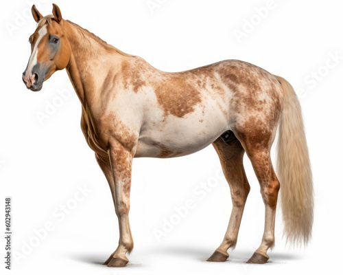 photo of Missouri fox-trotting horse isolated on white background. Generative AI