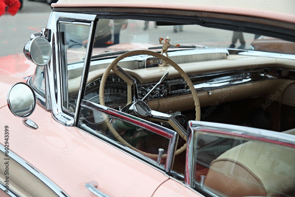 Old car cockpit