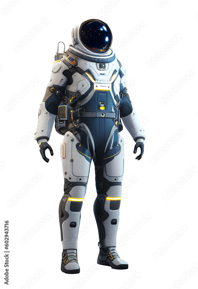 Space suits isolated on transparent background. Ai generated. Space suits isolated on transparent background. Ai generated.