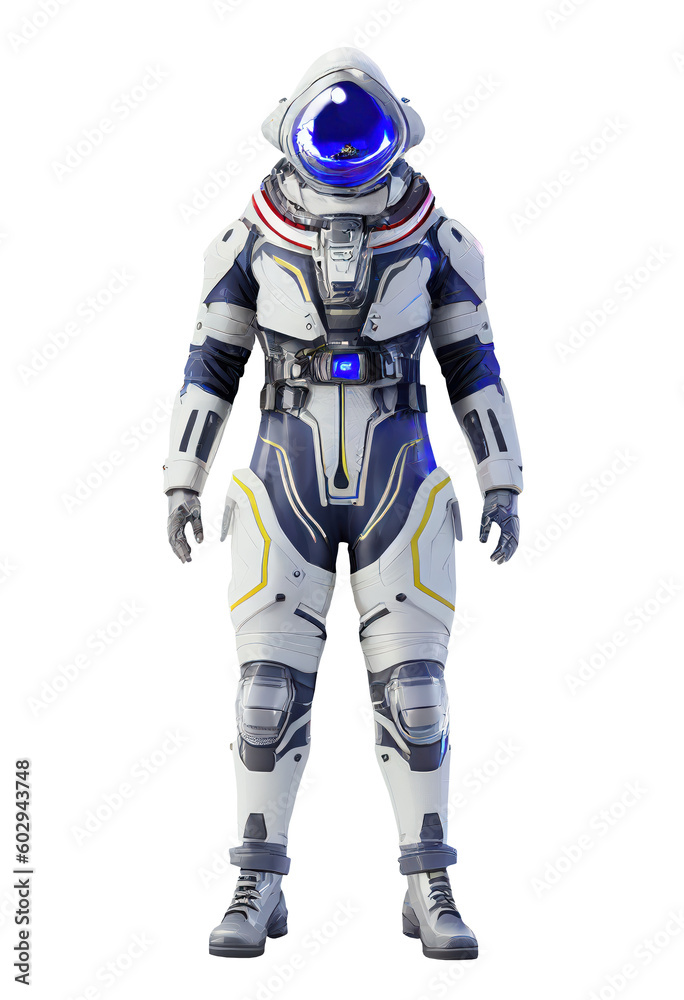 Space suits isolated on transparent background.  Ai generated.