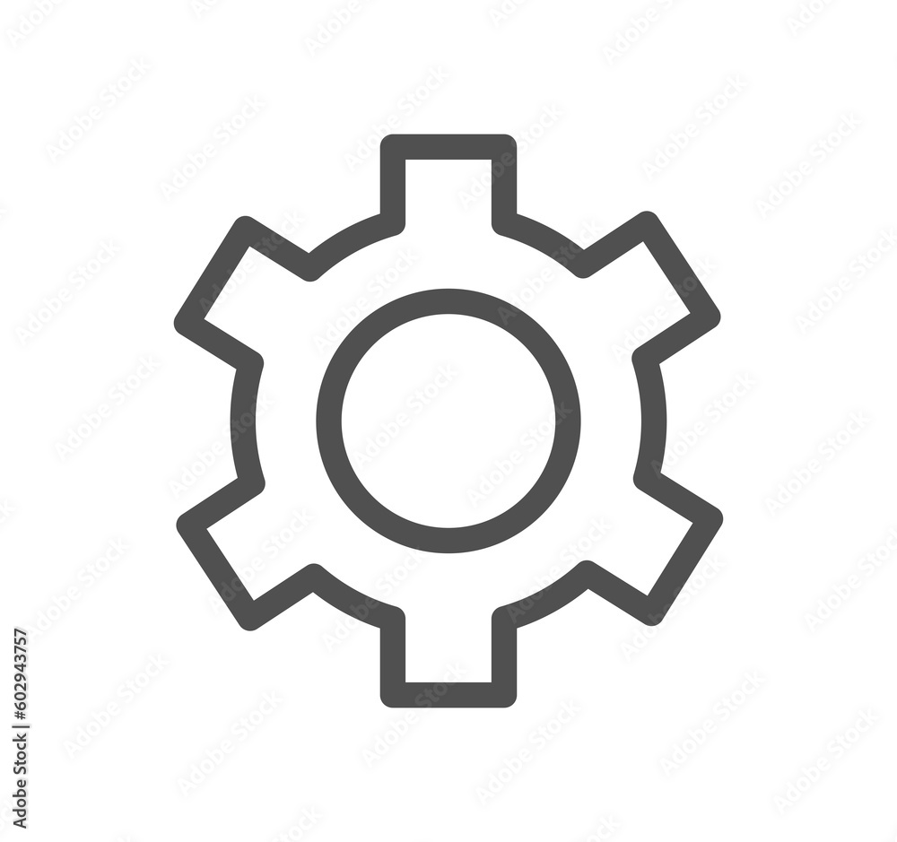 Gear related icon outline and linear symbol.	
