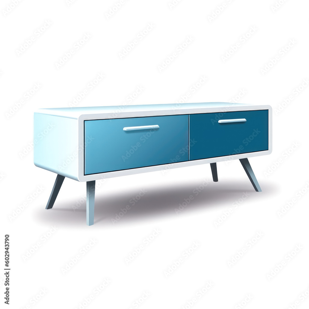 Illustration of a blue chest of drawers on a white background Illustration of a blue chest of drawers on a white background
