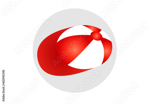 Icono de una visera con estampado rojo y blanco photo